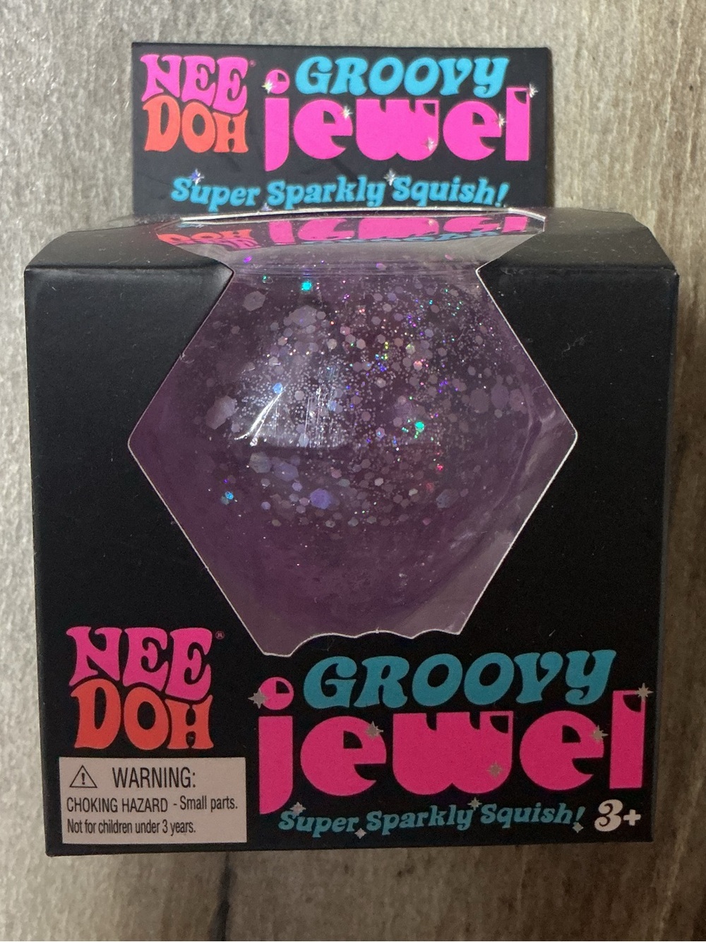 Authentic NEEDOH GROOVY JEWEL Super Sparkling Squish! RARE! New! PURPLE!